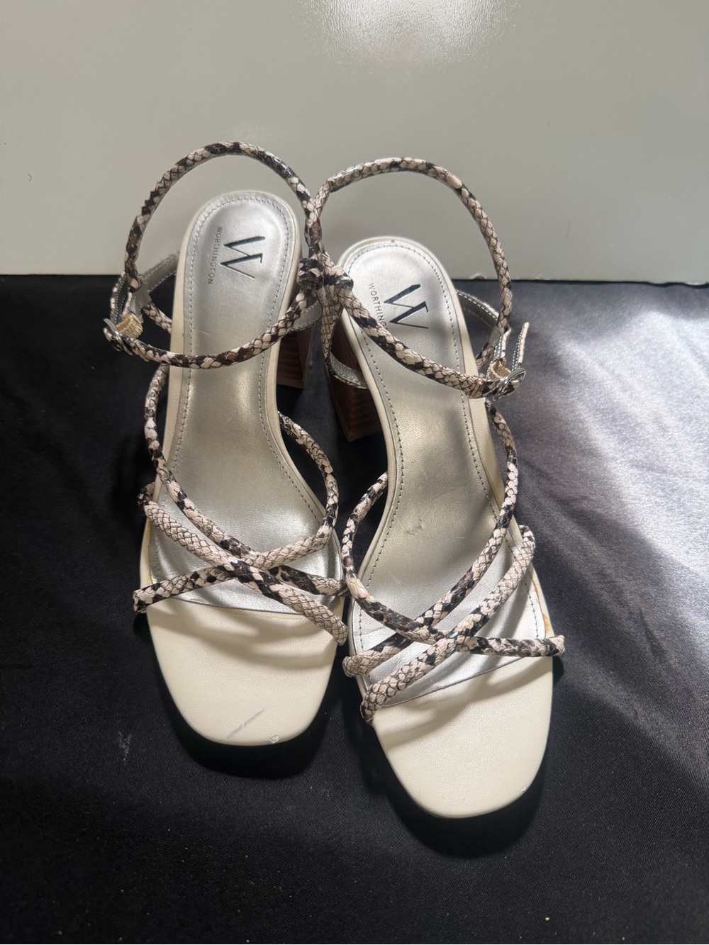 Worthington Snake Skin Print Strappy Sandals Unworn Size 8
